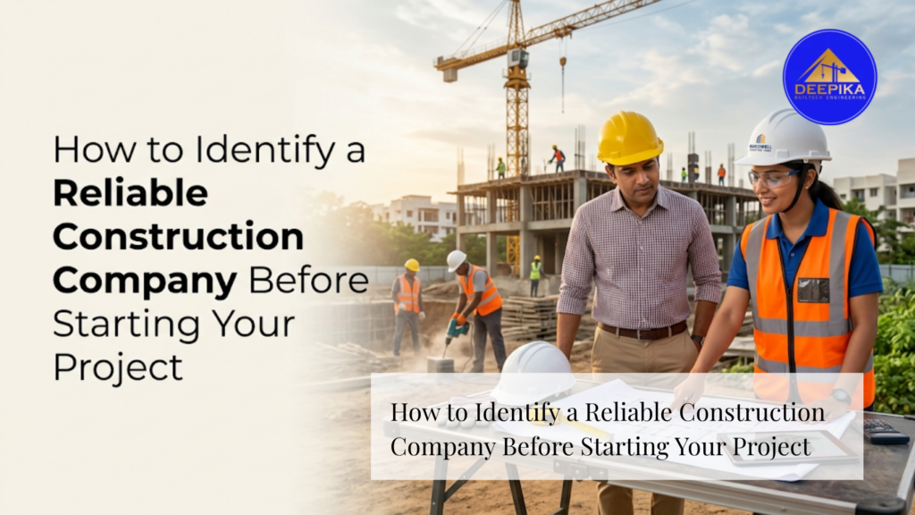 Construction engineers planning a building project at site in Chennai with crane and workers in background